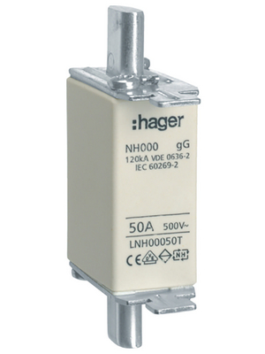 Hager - LNH00050T - Fuse Size NH000/50 A, LNH00050T, Hager
