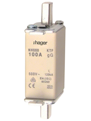 Hager - LNH00100T - Fuse Size NH000/100 A, LNH00100T, Hager