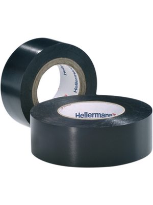 HellermannTyton - HTAPE-FLEX1000+19X10 PVC BK - PVC Insulation Tape black 19 mmx10 m, HTAPE-FLEX1000+19X10 PVC BK, HellermannTyton