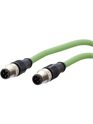 Metz Connect - 142M1D11010 - Ethernet cable assembly, M12 Straight, PUR, green, 142M1D11010, Metz Connect