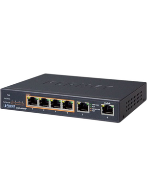 Planet - GSD-604HP - Network Switch 6x 10/100/1000 Desktop, GSD-604HP, Planet