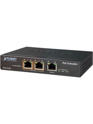 Planet - POE-E202 - PoE Ethernet Extender, RJ45 10/100/1000-2x RJ45 / RJ-45 10/100/1000 Base-T, POE-E202, Planet