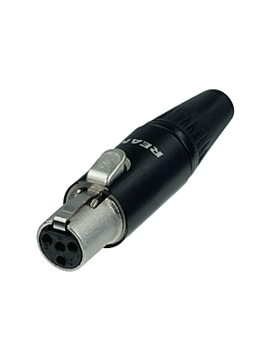 Rean - RT4FC-B - Mini XLR, Cable socket 4 N/A Soldering Connection black, RT4FC-B, Rean