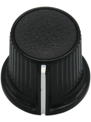 RND Components - RND 210-00302 - Plastic Round Knob, black, 6.0 mm H Shaft, RND 210-00302, RND Components