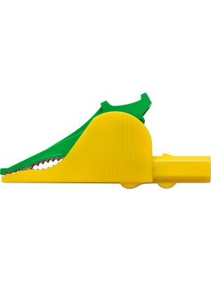 Schtzinger - SAK 6675 NI / GNGE - Safety crocodile clip ? 4 mm yellow/green 1000 V, 36 A, CAT III, SAK 6675 NI / GNGE, Schtzinger