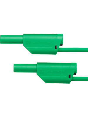 Schtzinger - VSFK 6000 / 2.5 / 25 / GN - Safety test lead ? 4 mm green 25 cm 2.5 mm2 CAT III, VSFK 6000 / 2.5 / 25 / GN, Schtzinger