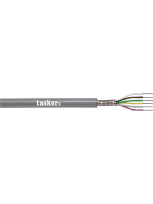 Tasker - C2015 - Data cable shielded   2  x0.15 mm2 Copper strand PVC grey, C2015, Tasker