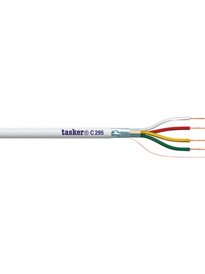 Tasker - C295 - Data cable shielded   4  x0.22 mm2 Copper PVC white, C295, Tasker