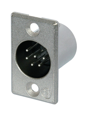Neutrik - NC6MP - XLR Panel-mount male receptacle 6 N/A P Soldering Connection nickel-plated, NC6MP, Neutrik