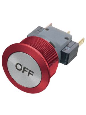 Schurter - 1241.6622.3120066 - Vandal-proof push-button switch red 19 mm 250 VAC 3 A 1 change-over (CO), 1241.6622.3120066, Schurter