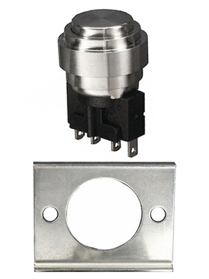 Bulgin - MP0034/2 - Push-button Switch, vandal proof 18.9 mm 250 VAC 5 A 1 change-over (CO), MP0034/2, Bulgin
