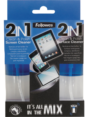 Fellowes - 9922201 - 2-in-1 screen cleaner set, 125 ml, 9922201, Fellowes