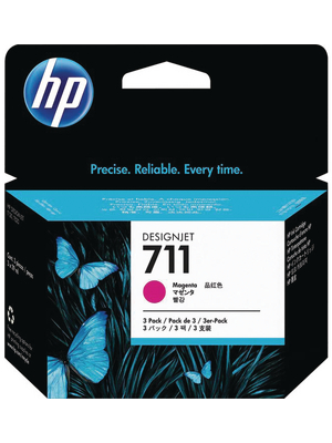 Hewlett Packard (DAT) - CZ135A - Ink triple pack 711 magenta, CZ135A, Hewlett Packard (DAT)