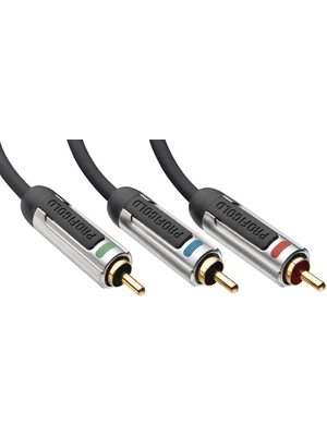 Profigold - PROV3307 - Component video cable, Interconnect 7.50 m black, PROV3307, Profigold