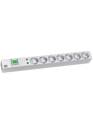 Bachmann - 333.405 - Outlet strip, 1 Switch / Surge Protection, 7xF (CEE 7/3), 2 m, F (CEE 7/4), 333.405, Bachmann