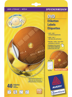 Avery Zweckform - L7860-20 - DVD labels matte, L7860-20, Avery Zweckform