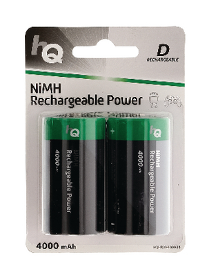 HQ - HQHR20-4000/2B - NiMH rechargeable battery 1.2 V 4000 mAh PU=Pack of 2 pieces, HQHR20-4000/2B, HQ