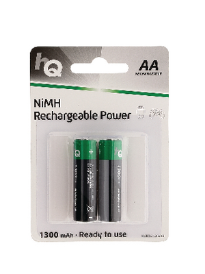 HQ - HQHR6-1300/2B - NiMH rechargeable battery 1.2 V 1300 mAh PU=Pack of 2 pieces, HQHR6-1300/2B, HQ