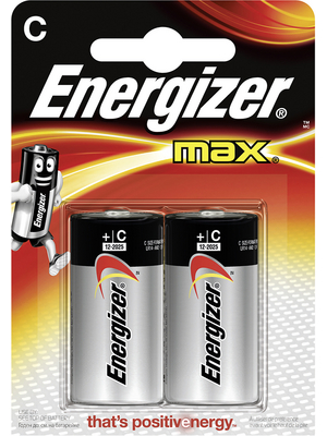 Energizer - ENR MAX E93 BP 2 - Primary battery 1.5 V LR14/C Pack of 2 pieces, ENR MAX E93 BP 2, Energizer