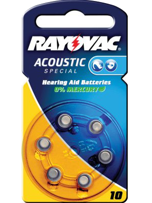 Rayovac - 4610945416 - Hearing-aid battery 1.4 V 105 mAh PU=Pack of 6 pieces, 4610945416, Rayovac