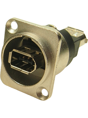Cliff - CP30117 - Firewire feedthrough adapter, Metal, nickel-plated, CP30117, Cliff