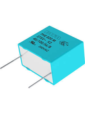 KEMET - PHE820EB6100MR17 - X2 capacitor, 100 nF, 300 VAC, PHE820EB6100MR17, KEMET