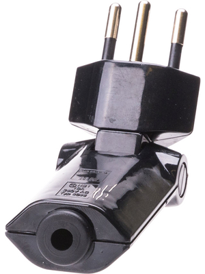 Max Hauri - 125940 - Mains Plug foldable N/A, Type J (T12), black, 125940, Max Hauri
