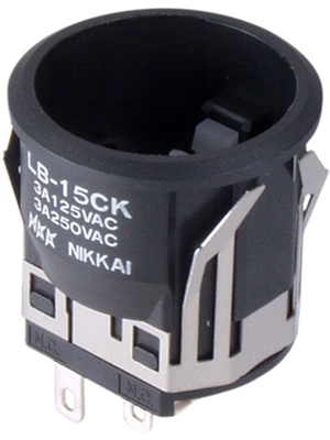 NKK - LB15CKW01 - Push-button Switch, 3 A, on-(on), LB15CKW01, NKK