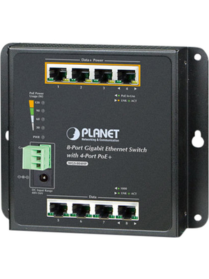 Planet - WGS-804HP - Industrial Ethernet Switch 8x 10/100/1000 RJ45, WGS-804HP, Planet