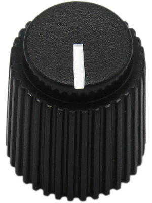 RND Components - RND 210-00293 - Plastic Round Knob with Aluminium Cap, black, 6.0 mm, RND 210-00293, RND Components