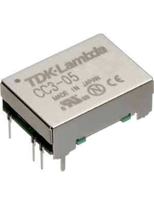 TDK-Lambda - CC-3-2412DF-E - DC/DC converter 2, 24 V, 12 VDC \ -12 VDC, 125 mA \ 125 mA, 22.86 x 8.51 x 16.61 mm, CC-3-2412DF-E, TDK-Lambda