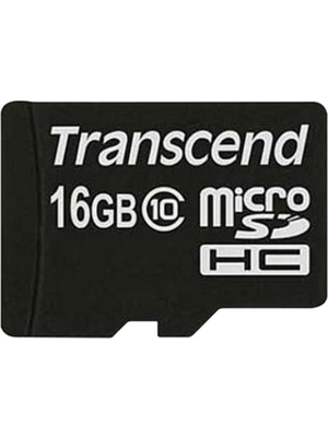 Transcend - TS16GUSDC10 - MicroSD Memory Card 16 GB, TS16GUSDC10, Transcend