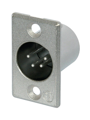 Neutrik - NC4MP - XLR Panel-mount male receptacle 4 N/A P Soldering Connection nickel-plated, NC4MP, Neutrik