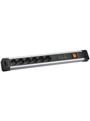 Bachmann - 330.105 - Outlet strip, 1 Switch / Surge Protection, 6xF (CEE 7/3), 2 m, F (CEE 7/4), 330.105, Bachmann