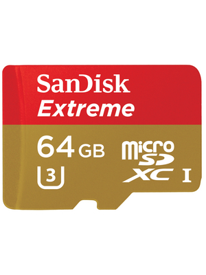 SanDisk - SDSDQXL-064G-GA4A - Extreme microSDXC Action Cam 64 GB 10 / UHS-I / U3, SDSDQXL-064G-GA4A, SanDisk