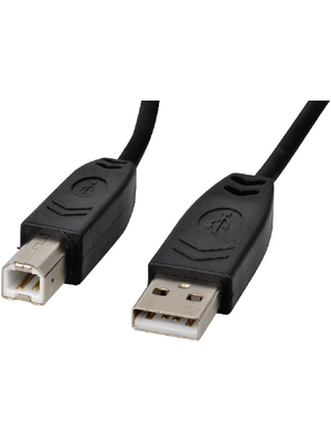 Maxxtro - AA-8004-10 - USB 2.0 cable, halogen-free, A C B, m C m 3.00 m black, AA-8004-10, Maxxtro