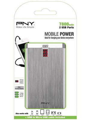 PNY - P-B7800-14S02-RB - PowerPack Digital 7800 7800 mAh aluminium, P-B7800-14S02-RB, PNY