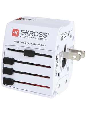 SKross - 1.302156 - World Travel Adapter MUV USB USA / CN / AU Euro / UK / HK / USA / AU / CN, 1.302156, SKross
