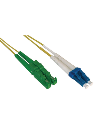 FibreFab - E2ALC09DYE1 - FO cable 9/125um E2000 APC/LC 1.00 m yellow, E2ALC09DYE1, FibreFab