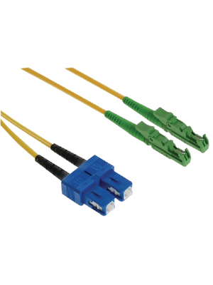 FibreFab - E2ASC09DYE20 - FO cable 9/125um E2000 APC/SC 20.0 m yellow, E2ASC09DYE20, FibreFab