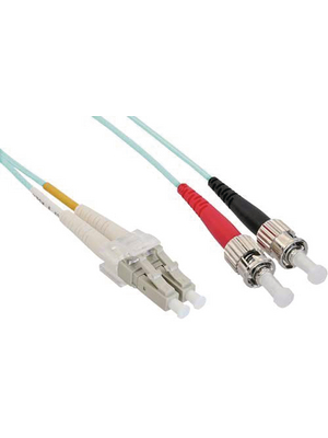 FibreFab - LCSTOM3DAQ1 - FO cable 50/125um OM3 LC/ST 1.00 m turquoise, LCSTOM3DAQ1, FibreFab
