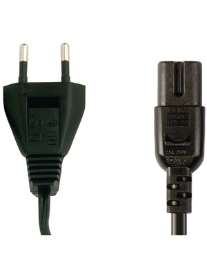 Bandridge - BPL1702 - Mains cable Euro Male IEC-320-C7 1.80 m, BPL1702, Bandridge