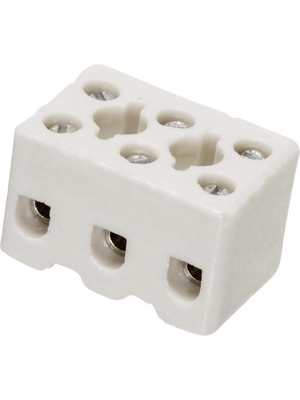 Adels Contact - 157/ 3 - Porcelain terminal block 0.5...6 mm2 3P white, 157/ 3, Adels Contact