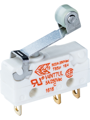 Burgess - V4NT7YRUL - Micro switch 5 AAC Roller lever N/A 1 change-over (CO), V4NT7YRUL, Burgess