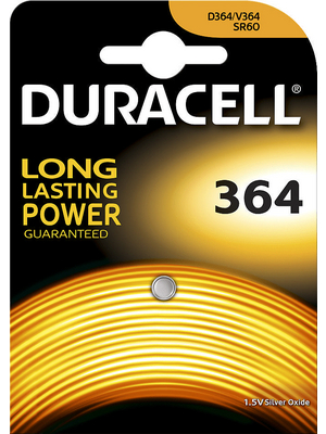 Duracell - D 364 - Button cell battery,  Silveroxide, 1.55 V, 19 mAh, D 364, Duracell