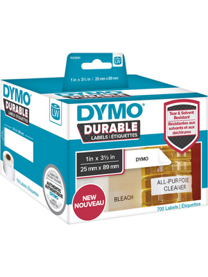 Dymo - 1933081 - Durable Shelving Label, 89 x 25 mm, black on white, 2 x 350, 1933081, Dymo