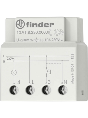 Finder - 13.91.8.230.0000 - Relay Timing,AgSnO<sub>2</sub>, 13.91.8.230.0000, Finder