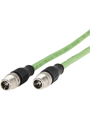 Metz Connect - 142M2X11010 - Ethernet cable assembly, M12 Straight, PUR, green, 142M2X11010, Metz Connect