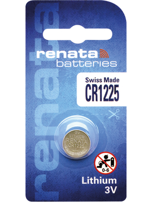 Renata - CR1225.SC - Button cell battery,  Lithium, 3 V, 48 mAh, CR1225.SC, Renata