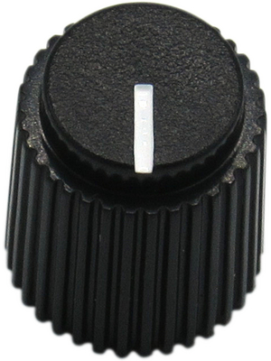 RND Components - RND 210-00294 - Plastic Round Knob with Aluminium Cap, black, 6.4 mm, RND 210-00294, RND Components